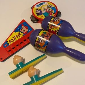Vintage 1994 Dairy Queen Alvin and the Chipmunks Music Makers Set
